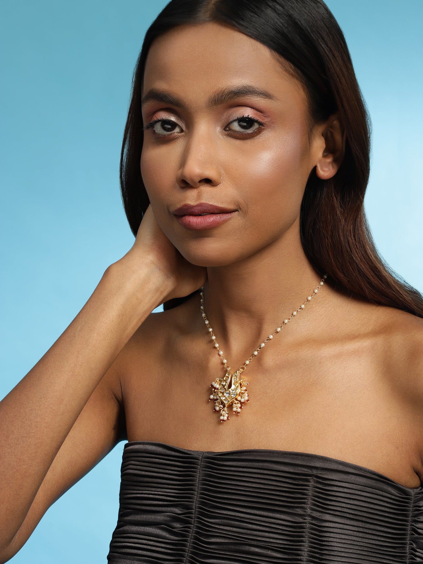 Gold-Plated Brass Necklace - Ruby Raang - Distacart