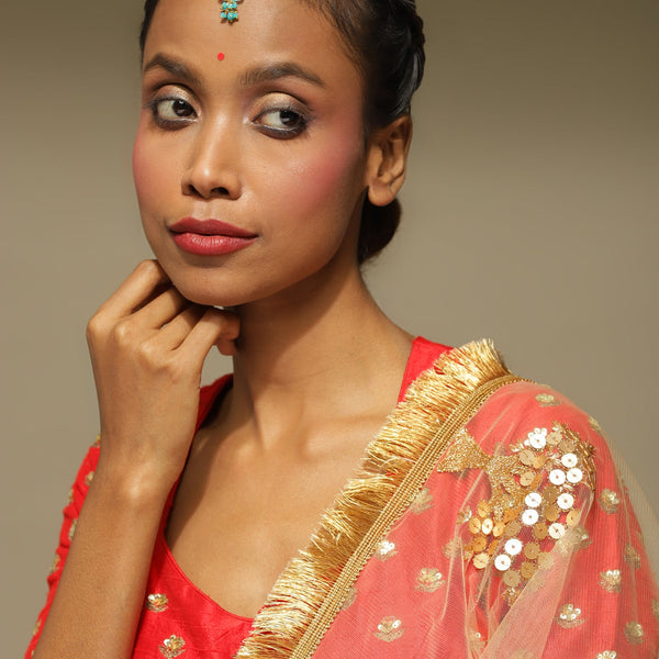 Turquoise Blue Kundan Maang Tikka - Ruby Raang - Distacart