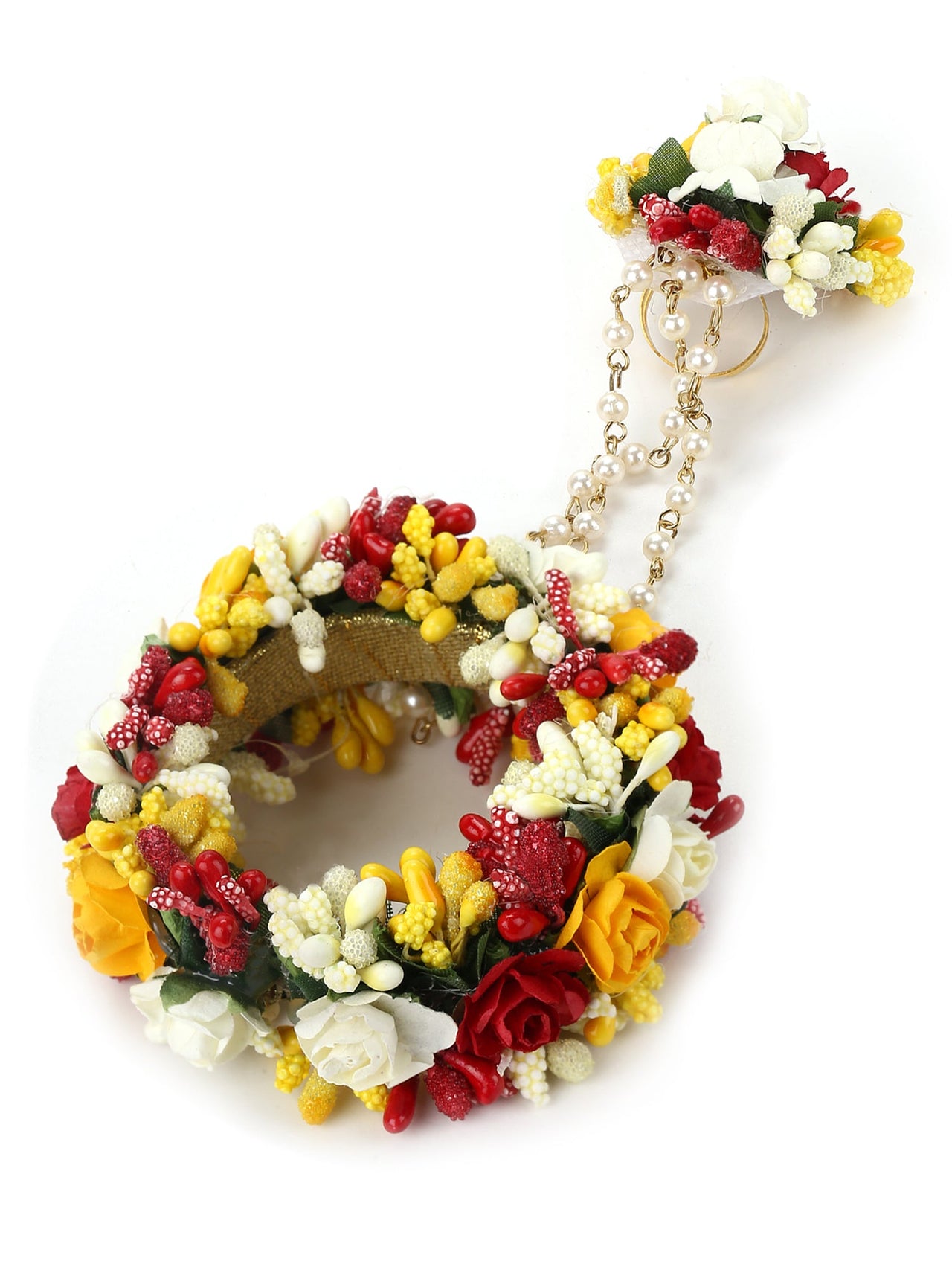 Yellow Floral Jewellery Set - Ruby Raang - Distacart