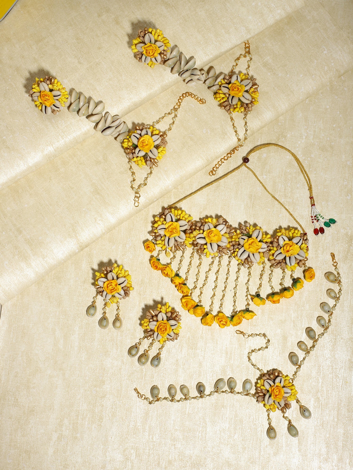 Yellow Gold Plated Jewellery Set - Ruby Raang - Distacart