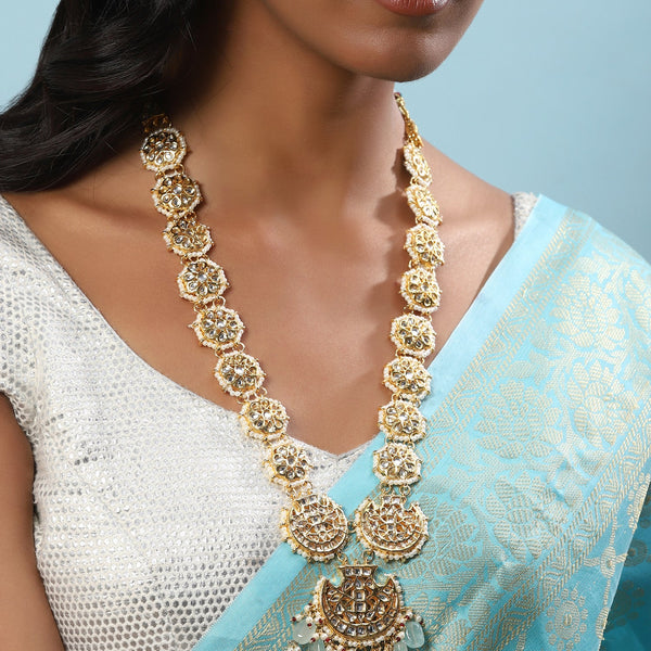 Gold-Toned White Brass Gold-Plated Necklace - Ruby Raang - Distacart