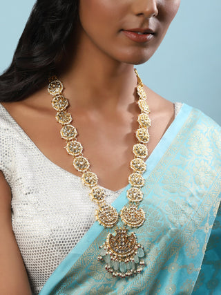 Gold-Toned White Brass Gold-Plated Necklace - Ruby Raang - Distacart
