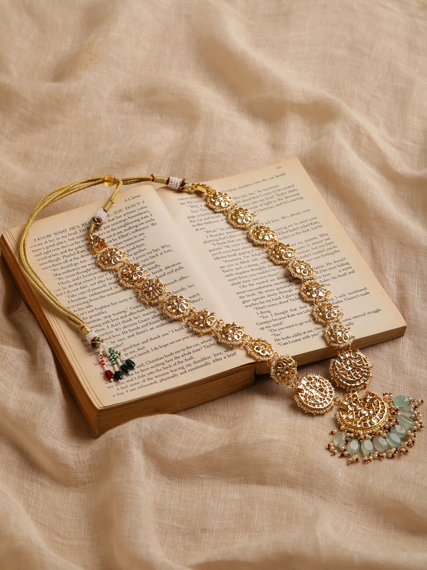 Gold-Toned White Brass Gold-Plated Necklace - Ruby Raang - Distacart