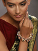 Gold-Plated White Green Stone Studded Meenakari Bangle - Ruby Raang - Distacart