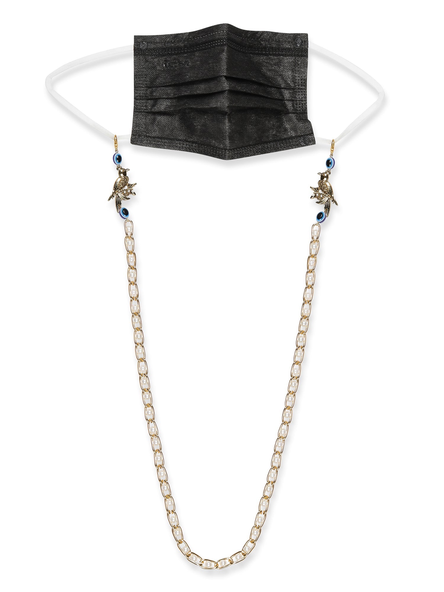 Gold-Plated Pearl Beaded Mask Chain - Ruby Raang - Distacart