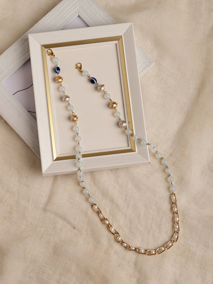 Gold-Plated Beaded Mask Chain - Ruby Raang - Distacart