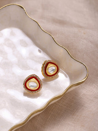Red Circular Hoop Earrings - Ruby Raang - Distacart