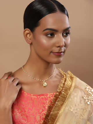 Women's Gold-Plated Chain Necklace - Ruby Raang - Distacart