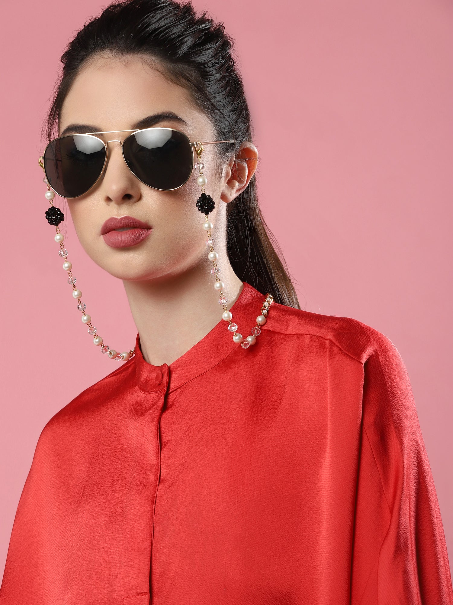 Beaded Embellished Mask Chain - Ruby Raang - Distacart