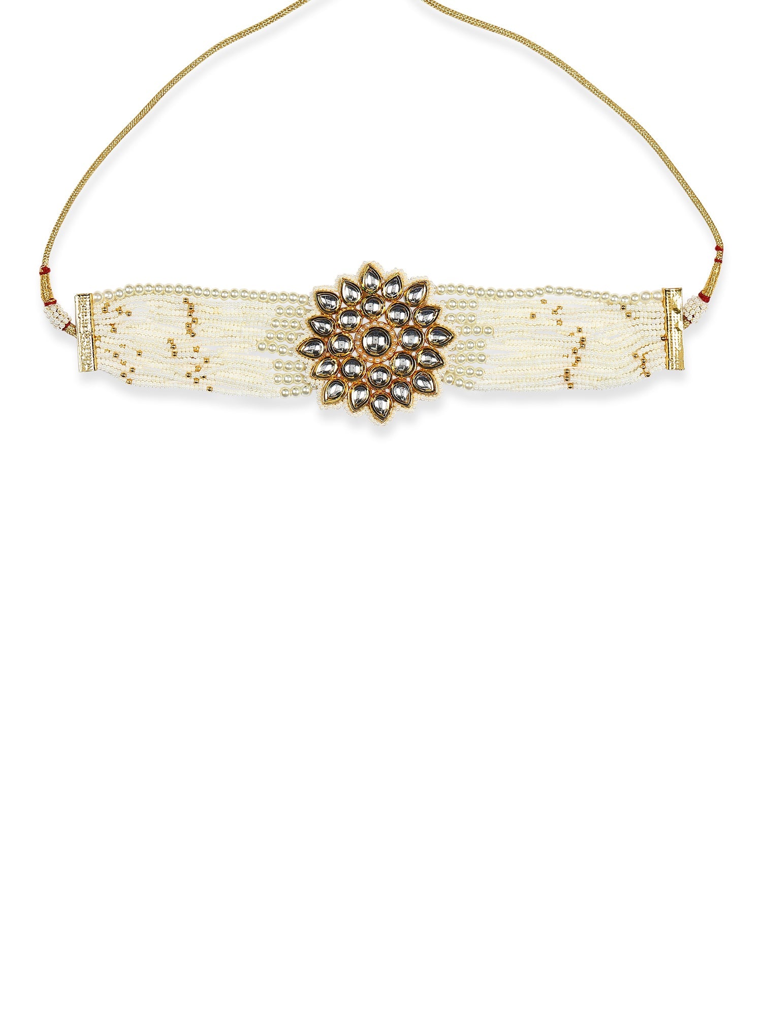 Gold-Toned Gold-Toned Brass Gold-Plated Handcrafted Necklace - Ruby Raang - Distacart