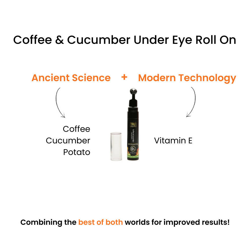 Tru Hair & Skin Coffee & Cucumber Under-Eye Roll On - Distacart