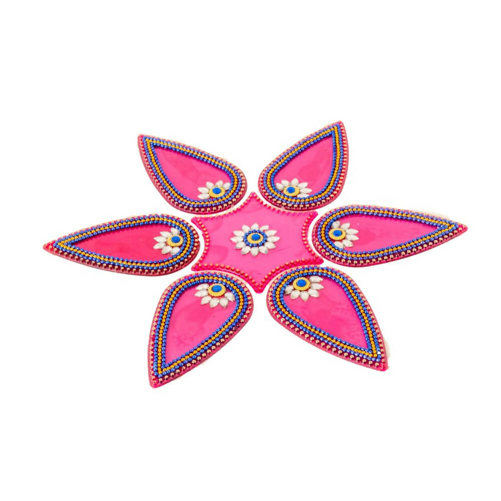 Kundan HandiKrafts Drop Rangoli Pink (Medium) - Distacart