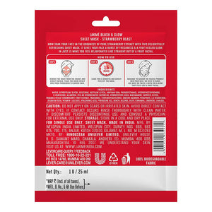 Lakme Blush And Glow Strawberry Sheet Mask back image