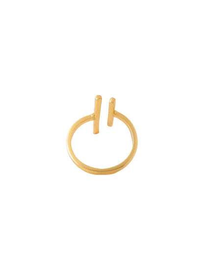 NVR Women's Western Gold Plated Ajustable Finger Ring - Distacart