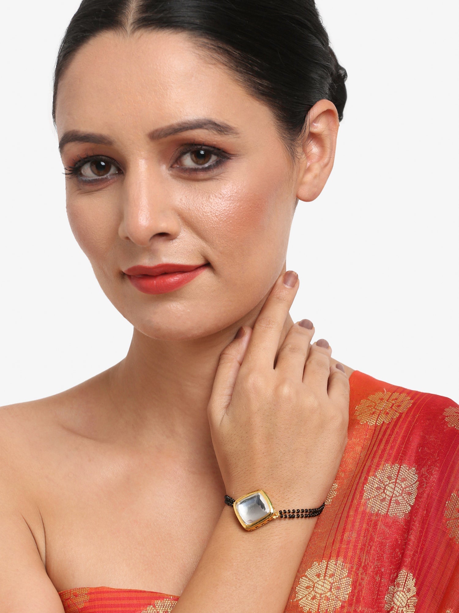 Black Kundan Mangalsutra Bracelet - Ruby Raang - Distacart