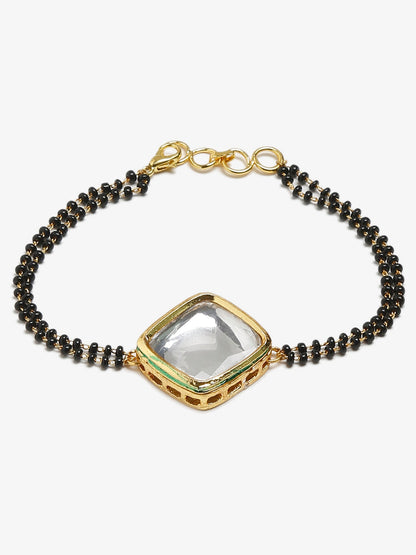 Black Kundan Mangalsutra Bracelet - Ruby Raang - Distacart