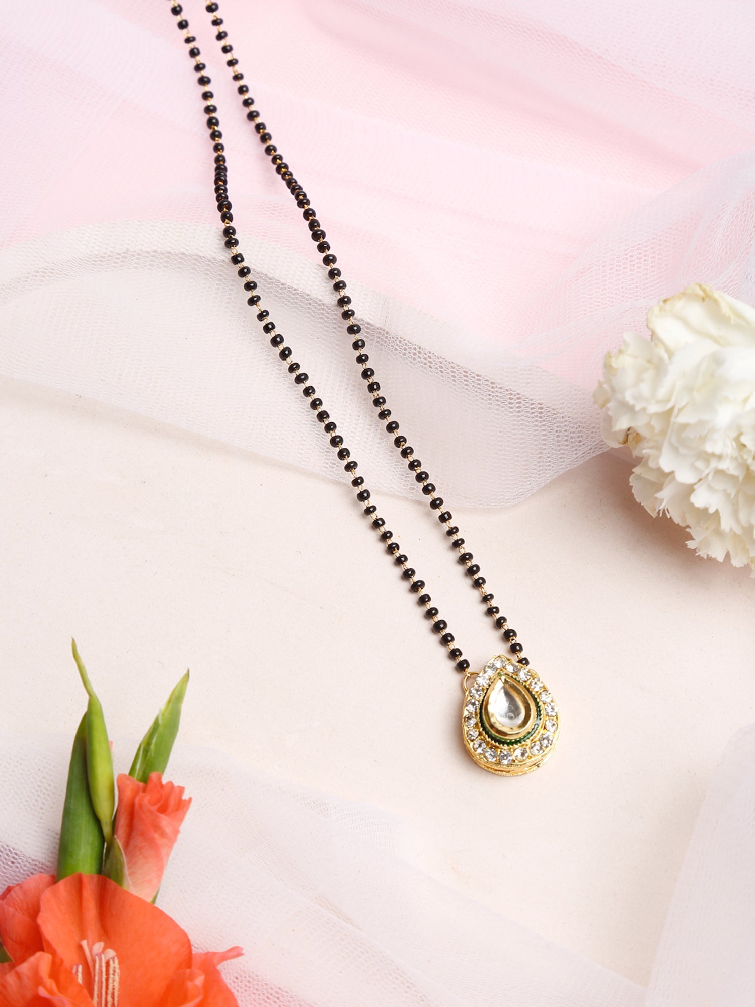 Black Gold Kundan Mangalsutra - Ruby Raang - Distacart