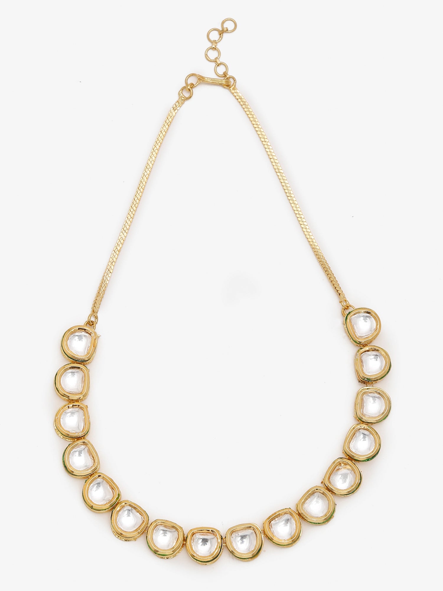 Gold-Plated Kundan Choker Necklace - Ruby Raang - Distacart