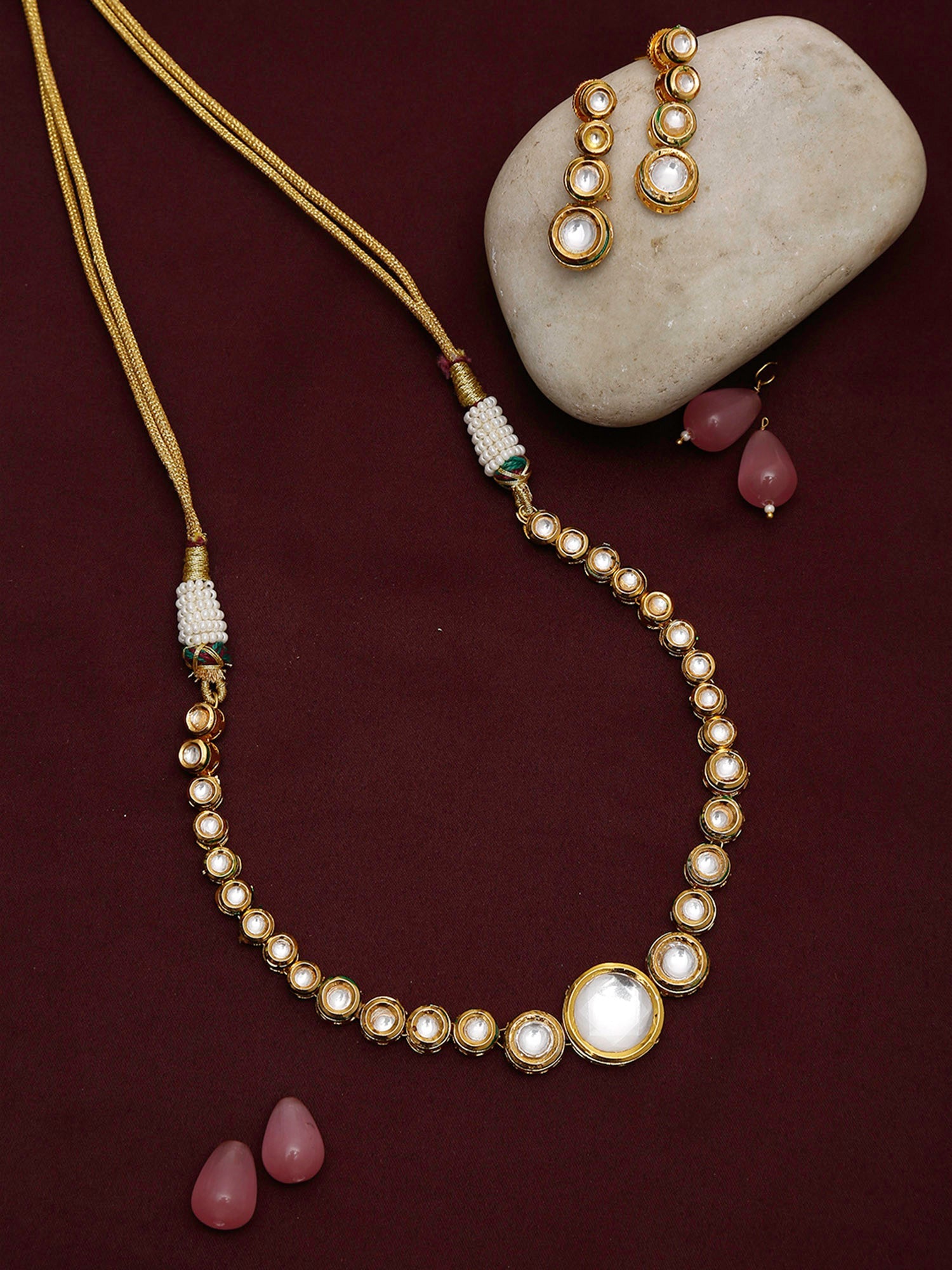 Women's Choker With Earrings - Ruby Raang - Distacart