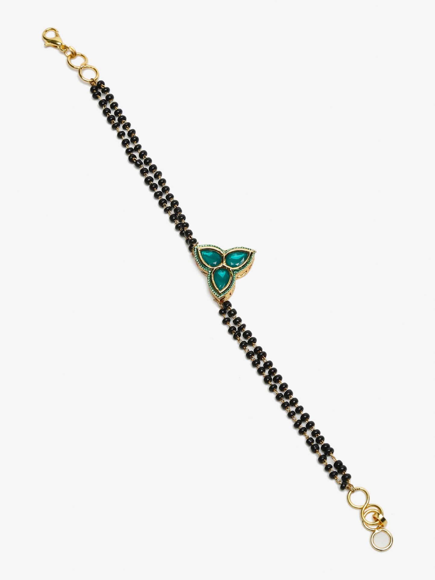 Women's Black Kundan Mangalsutra Bracelet - Ruby Raang - Distacart