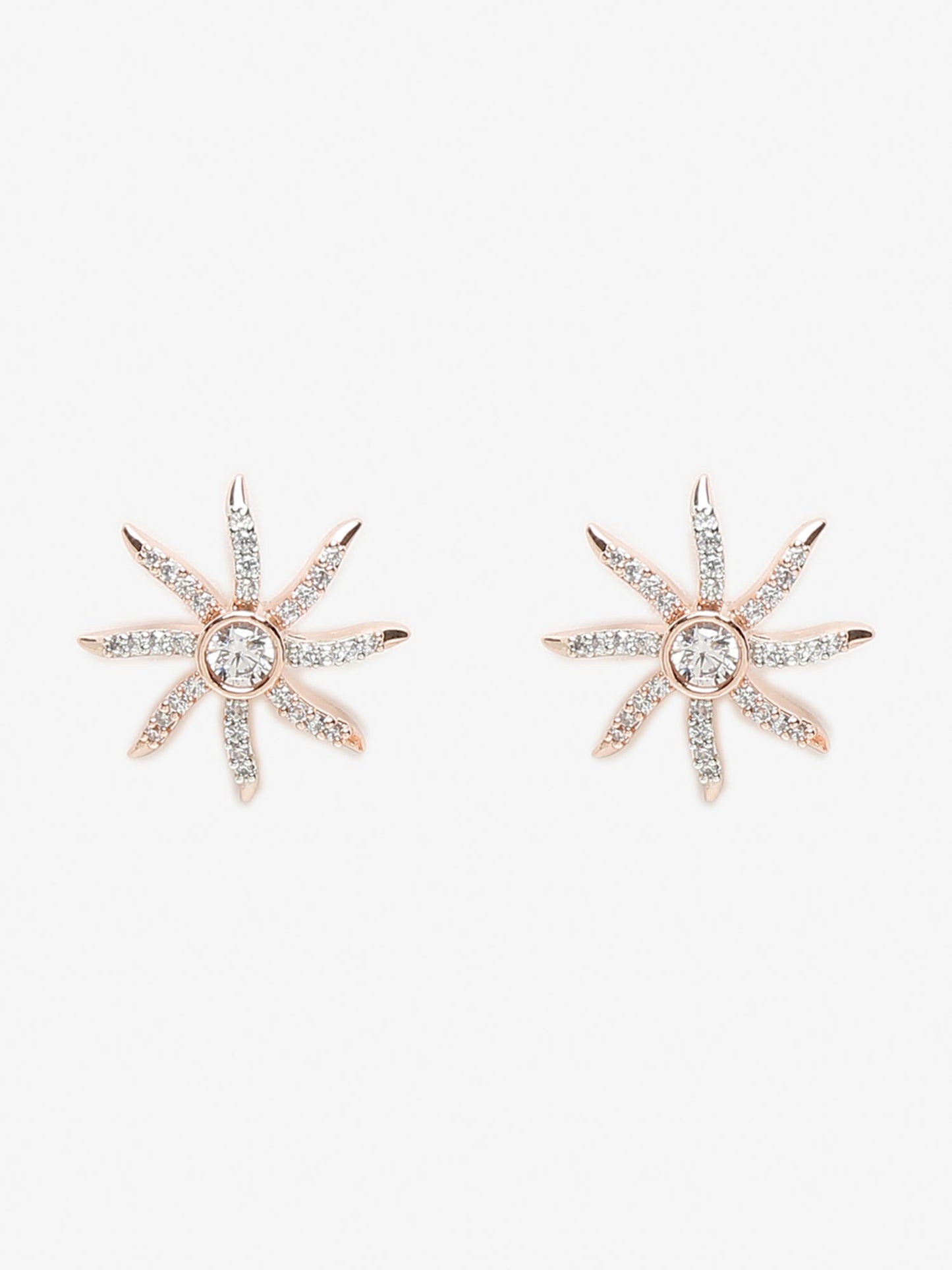 Rose Gold Contemporary Drop Earrings - Ruby Raang - Distacart