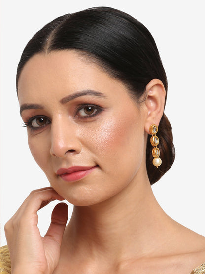 Gold-Toned Contemporary Ear Cuff Earrings - Ruby Raang - Distacart