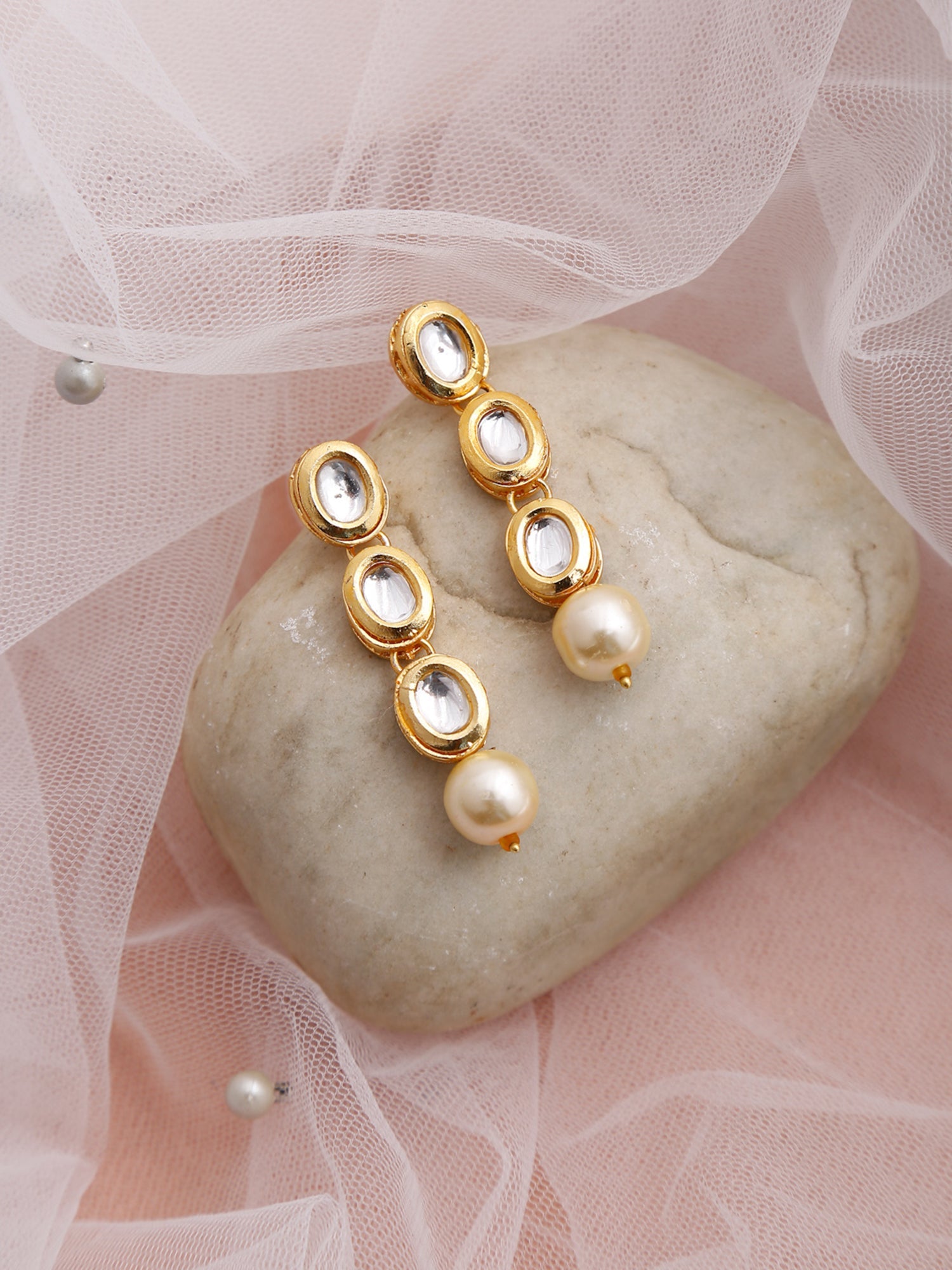Gold-Toned Contemporary Ear Cuff Earrings - Ruby Raang - Distacart