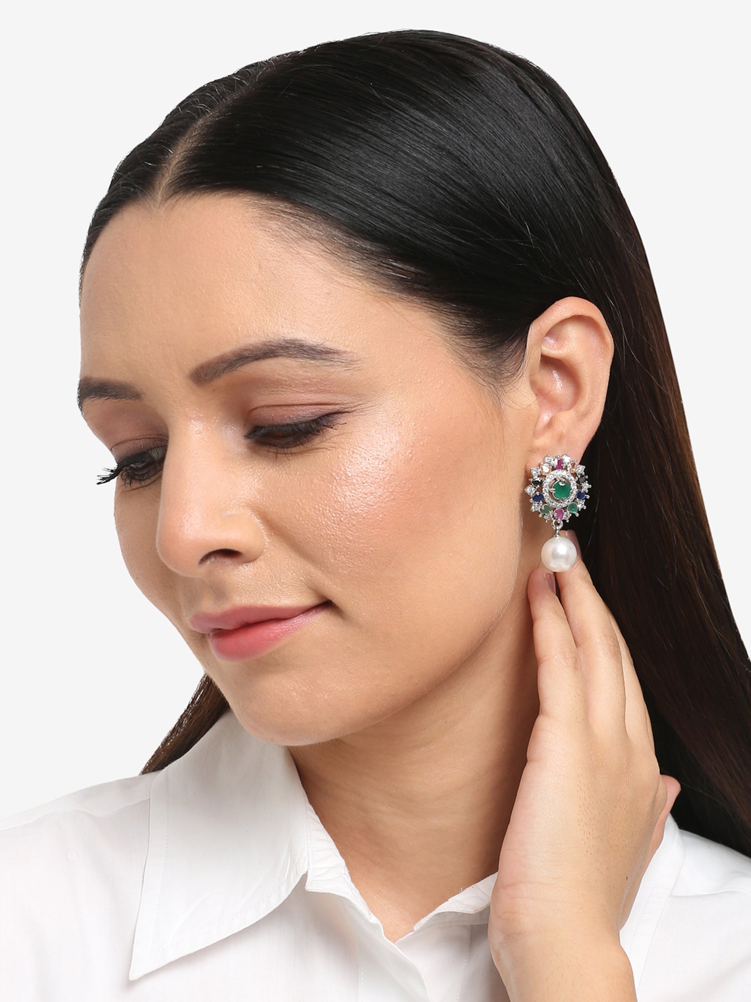 Multicoloured Floral Drop Earrings - Ruby Raang - Distacart