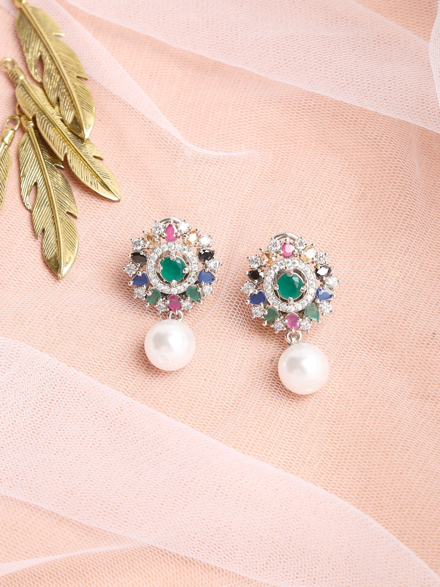 Multicoloured Floral Drop Earrings - Ruby Raang - Distacart