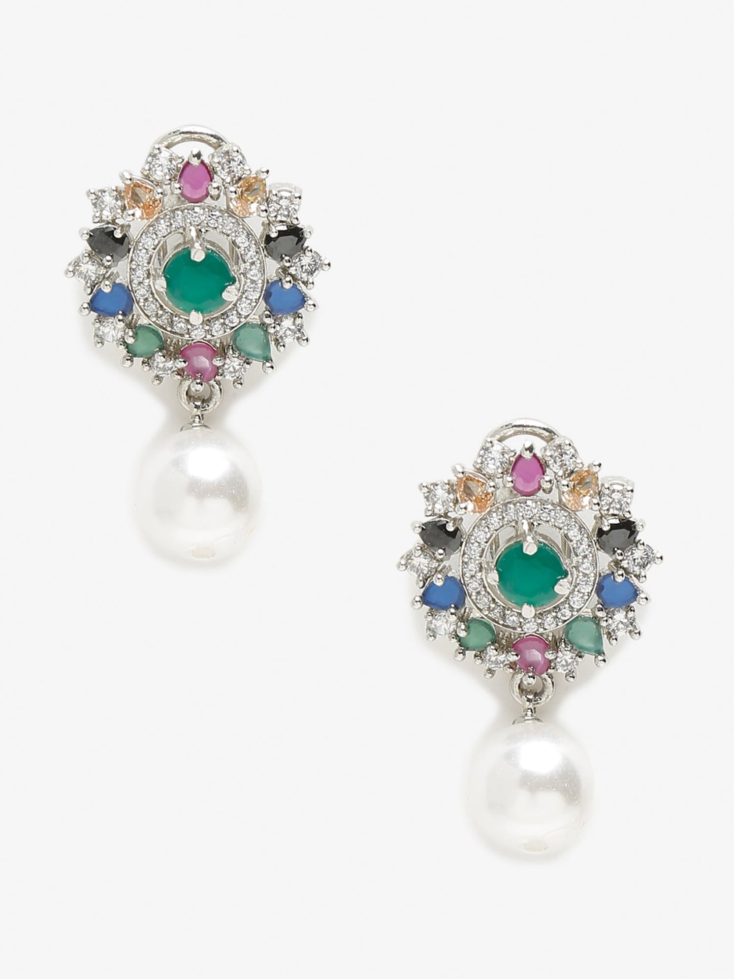 Multicoloured Floral Drop Earrings - Ruby Raang - Distacart