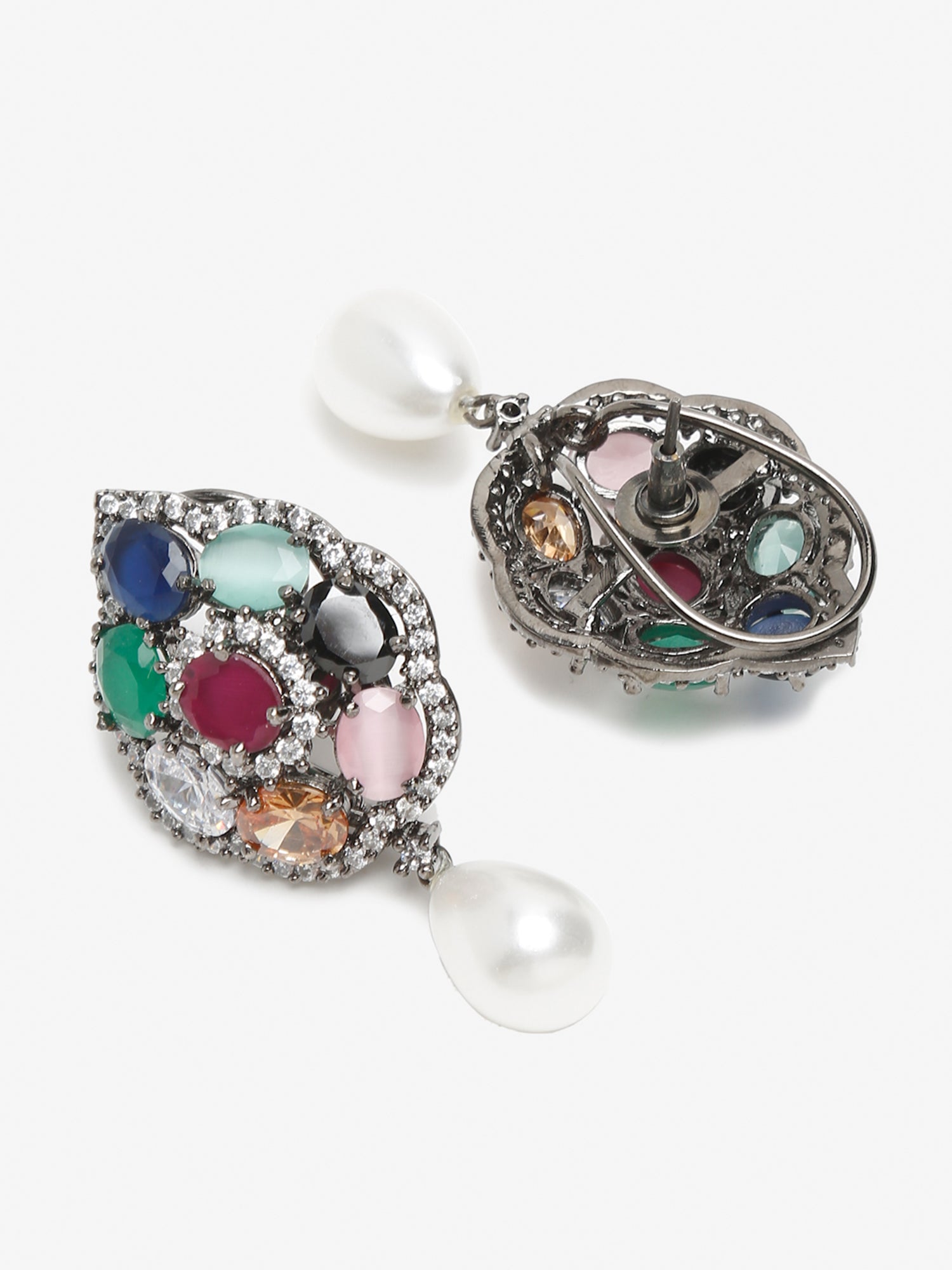 Multicoloured Contemporary Drop Earrings - Ruby Raang - Distacart