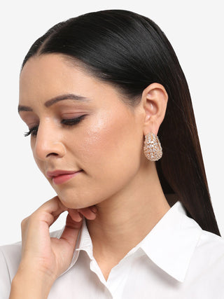 Rose Gold Contemporary Hoop Earrings - Ruby Raang - Distacart