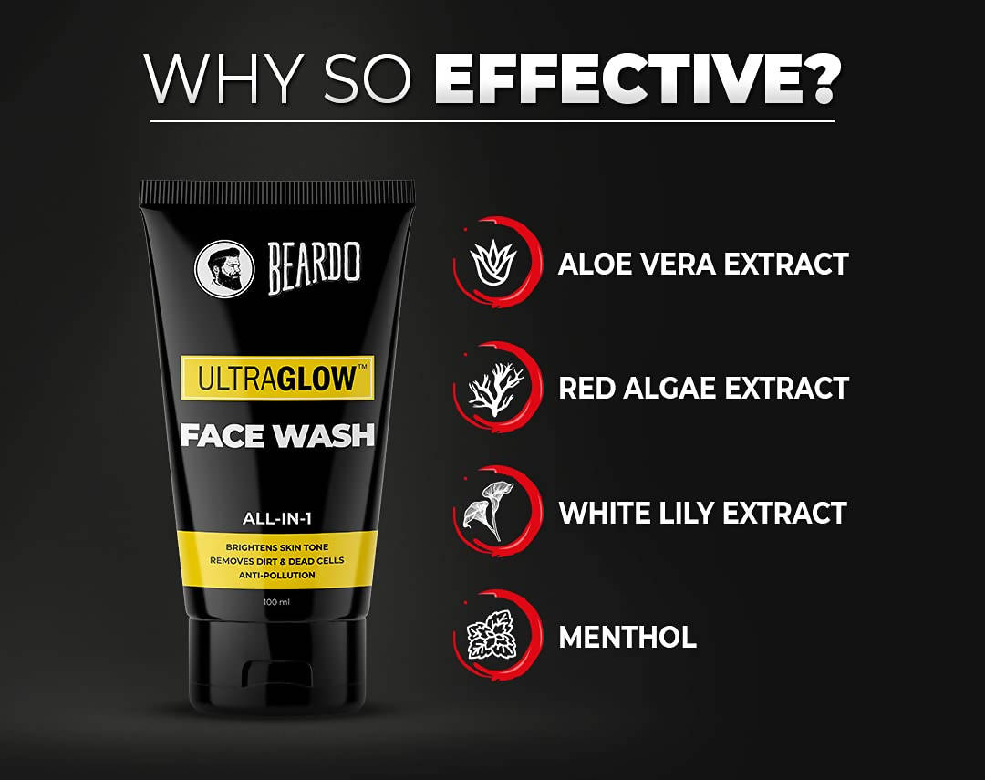 Beardo Ultraglow Face Wash & De-Tan Peel Off Mask Combo - Distacart