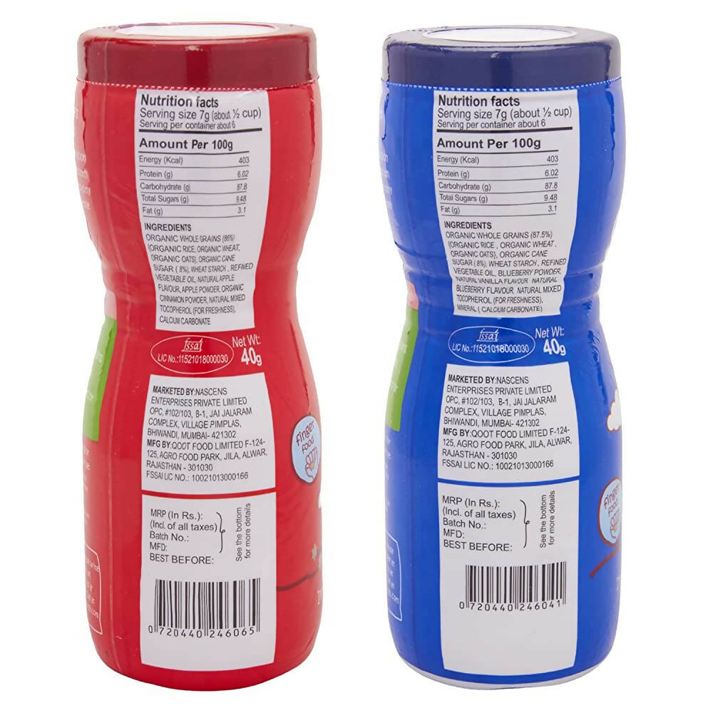 Happa Organic Multigrain Vanilla Blueberry & Apple Cinnamon Melts Super Puffs Combo (8 Months+) - Distacart