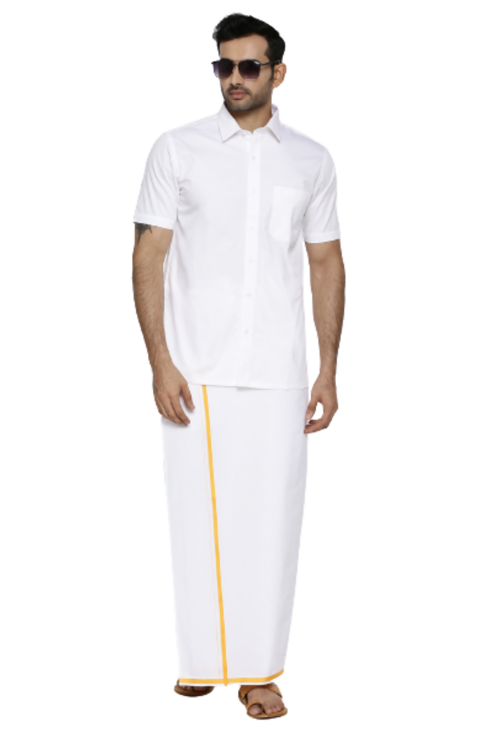 Ramraj Cotton Mens Half Sleeve Formal 100 % Cotton White Shirt - Distacart