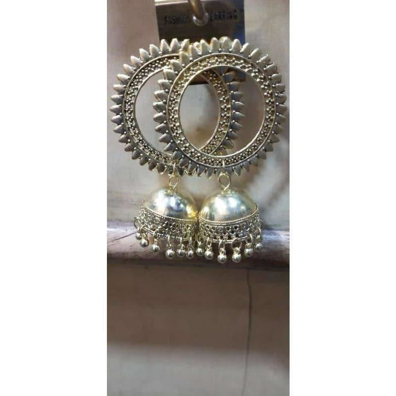 Tribal Collection Chandbali And Dangler Jhumka Earrings