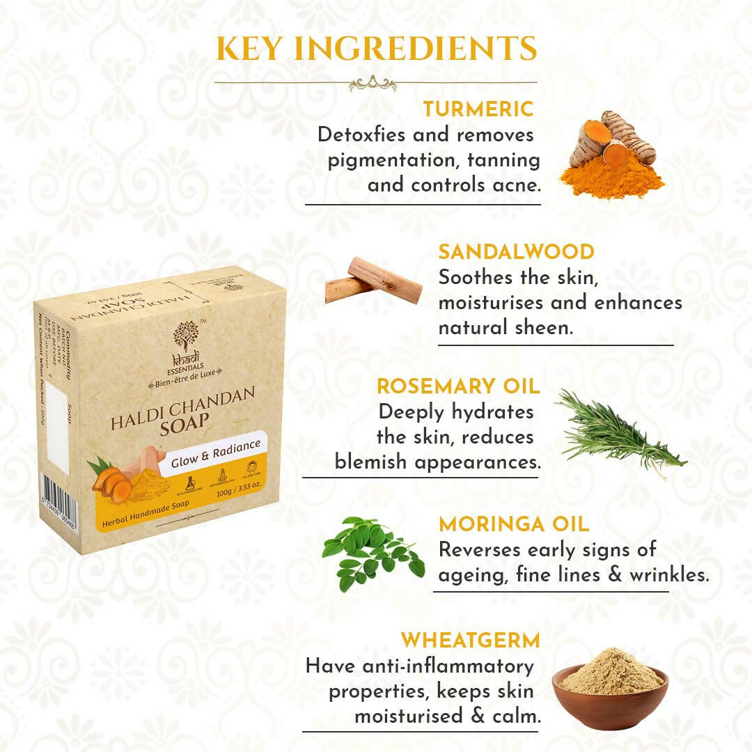 Khadi Essentials Haldi Chandan Herbal Handmade Soap - Distacart