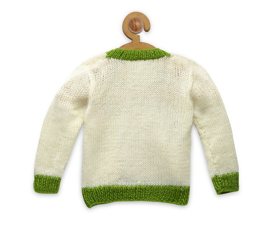 Chutput Kids Woollen Hand Knitted Strawberry Sweater For Baby Boys - Cream - Distacart
