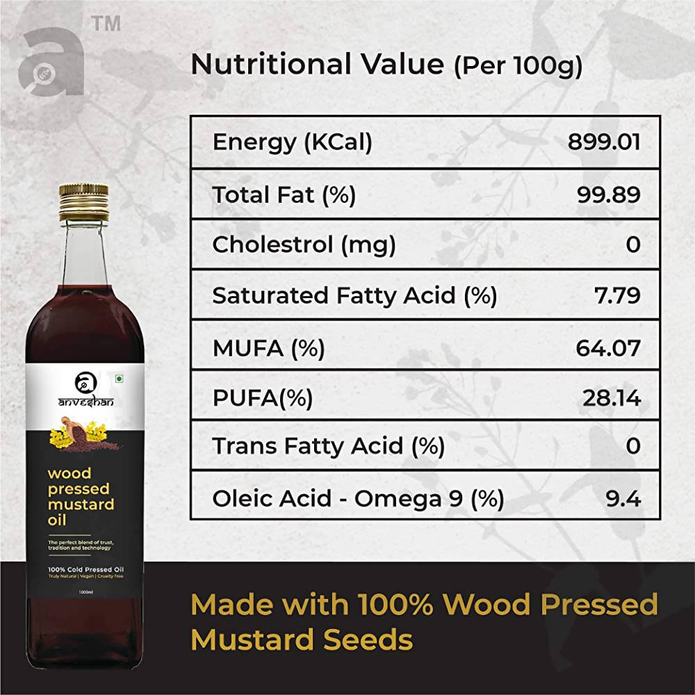Anveshan Wood Pressed Black Mustard Oil