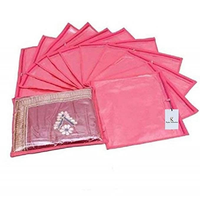 Kuber Industries Single Packing Saree Cover 24 pcs Set (Pink) - Distacart