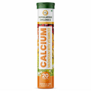 Himalayan Organics Calcium, Magnesium With Vitamin D3 Lemon & Lime Flavour: 20 Tablets