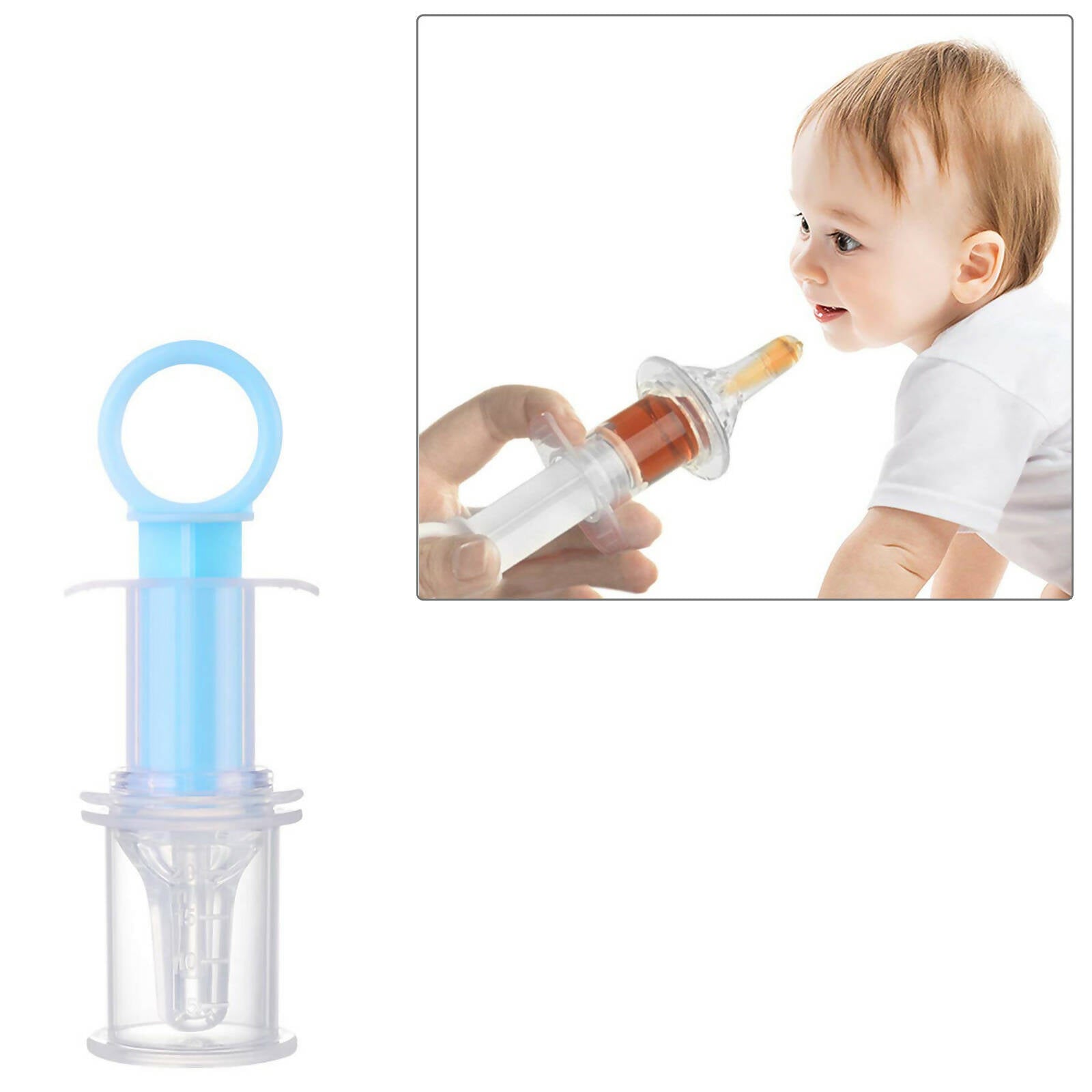 Safe-O-Kid Silicone made BPA free medicine Feeder cum Dropper for Kids- Blue - Distacart