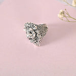 Thumbnail for NVR Men Silver-Plated Lion Face Finger Ring - Distacart