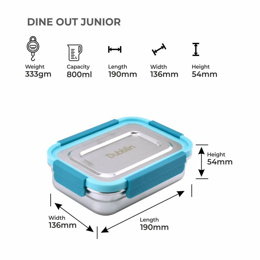 Dubblin Dineout Junior Stainless Steel Lunch Box - Distacart