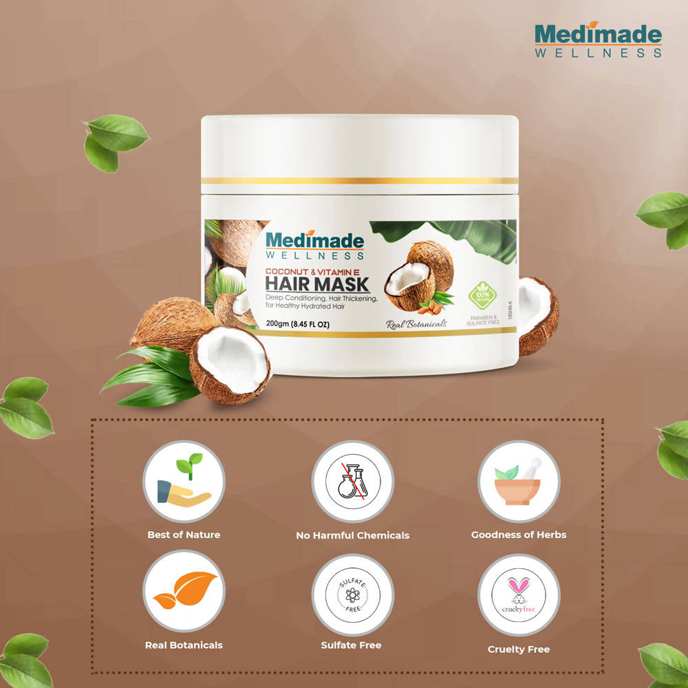 Medimade Wellness Coconut & Vitamin E Hair Mask - Distacart