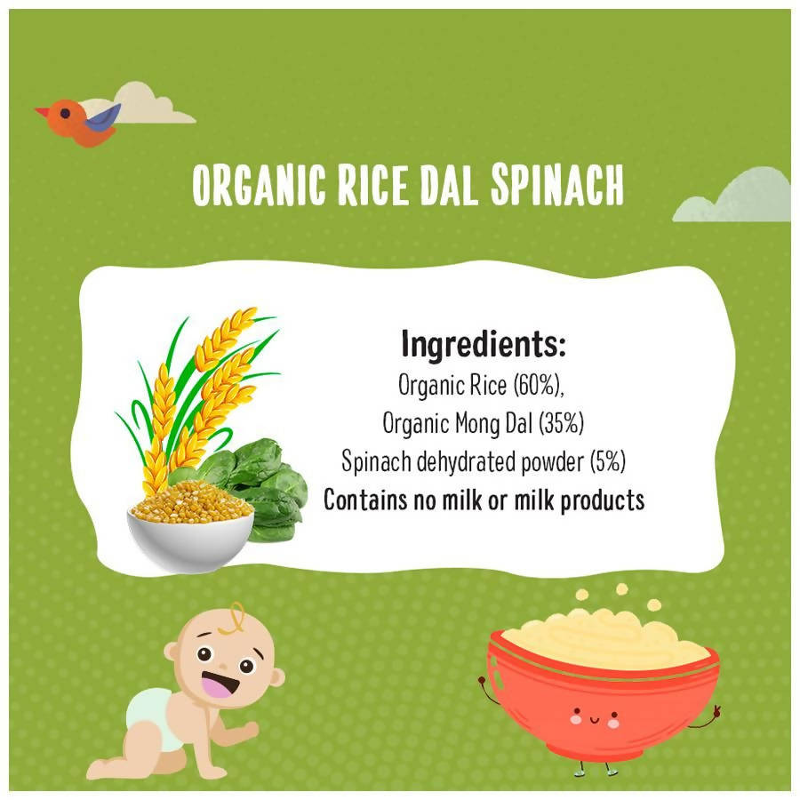 Timios Organic Rice Dal Spinach Porridge Ingredients