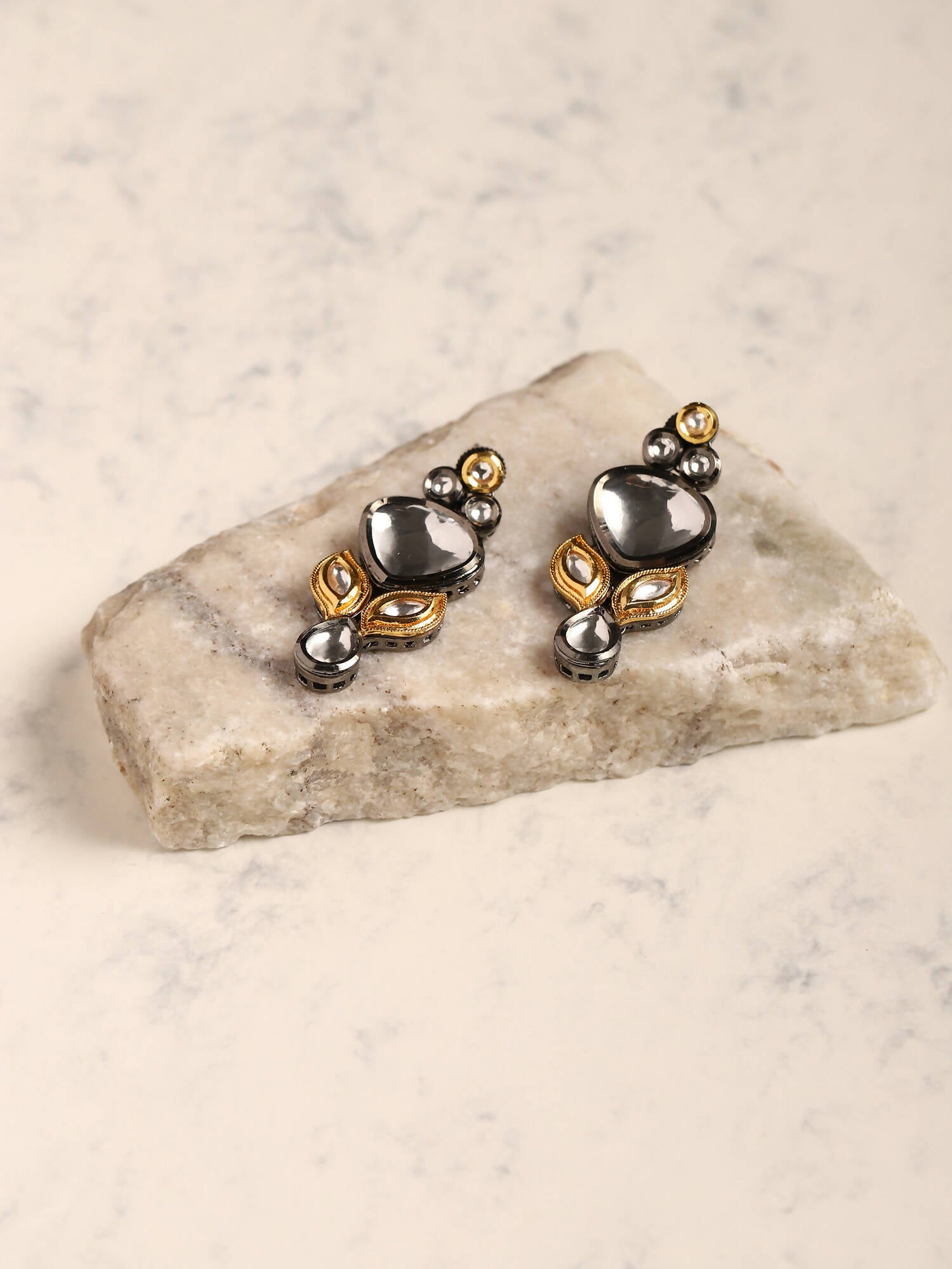 Silver-Plated Contemporary Drop Earrings - Ruby Raang - Distacart