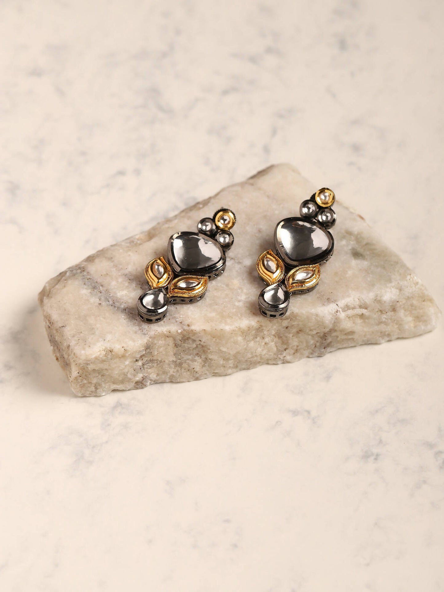 Silver-Plated Contemporary Drop Earrings - Ruby Raang - Distacart