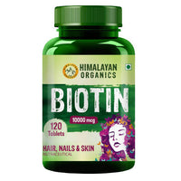 Thumbnail for Himalayan Organics Biotin 10,000 mcg For Hair, Nails & Skin Nutraceutical Tablets