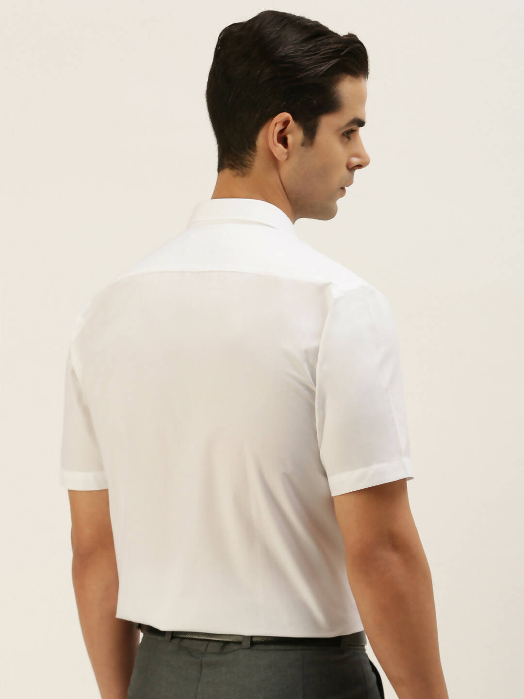 Ramraj Cotton Mens Half Sleeve Formal Poly Cotton White Shirt - Distacart